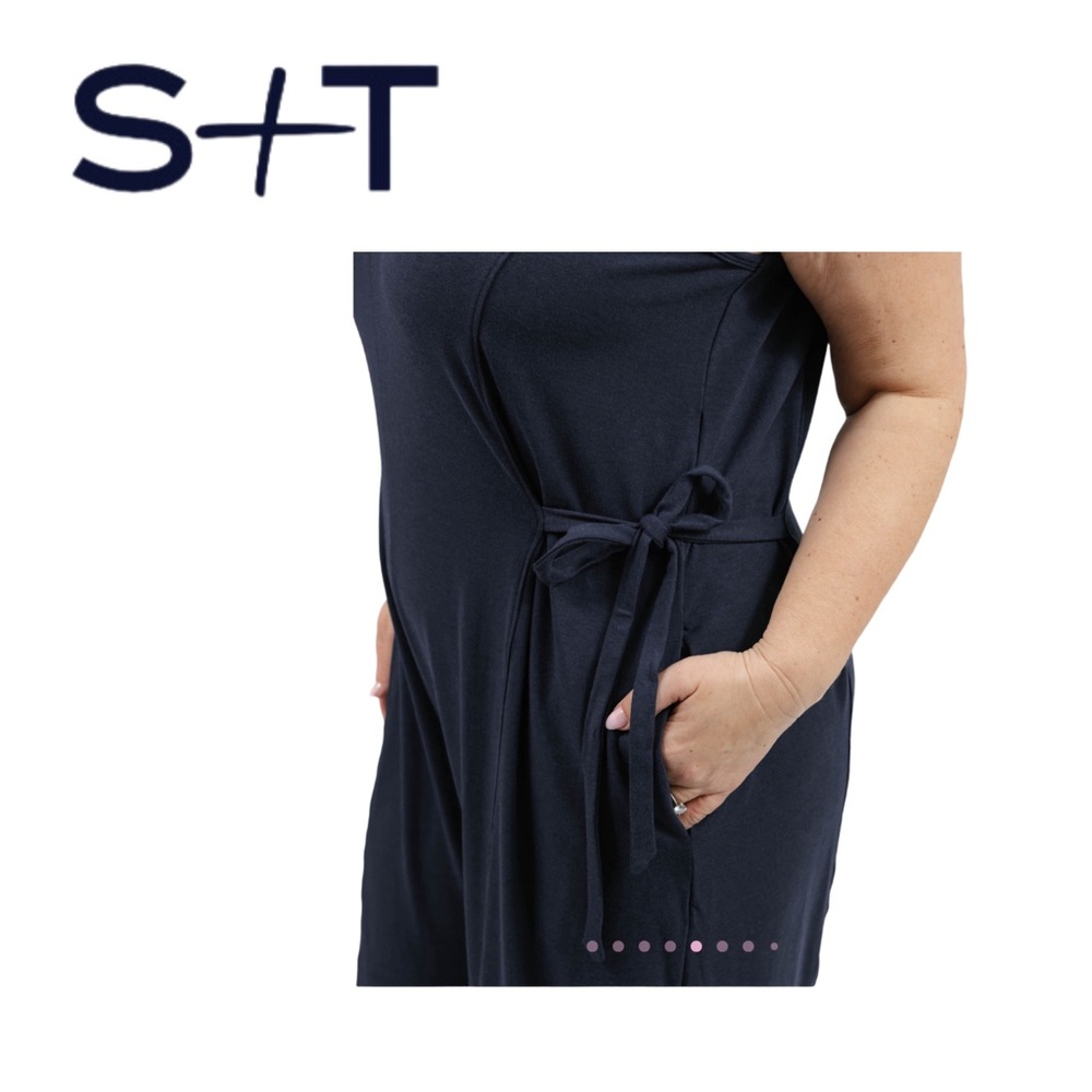 🇨🇦🆕NWT SMASH + TESS | 2X | Casual chic timeless Dark Navy Cara Wide leg Romper* - Picture 10 of 16